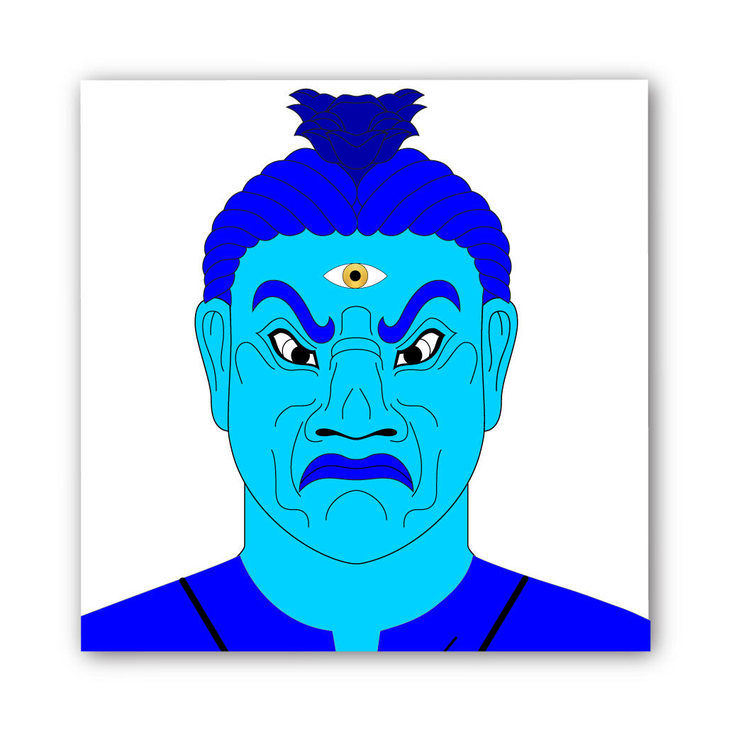 Telegnostic Guardian Deity’s head/Blue Flame™ yantra